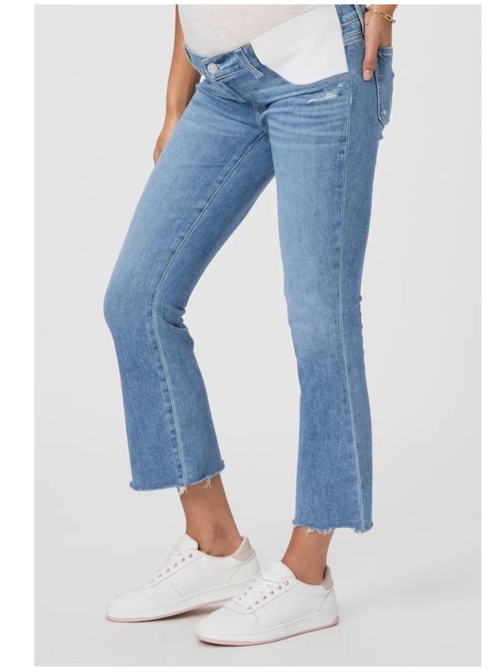 PAIGE Colette Crop Flare Jeans - Light Wash Blue